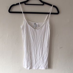 white spaghetti strapped tank